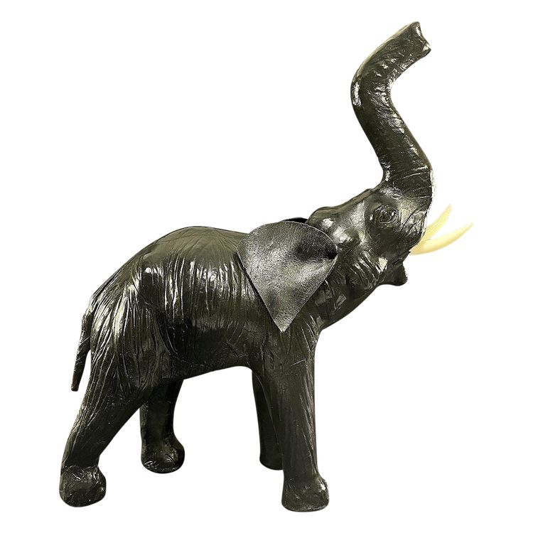 France, 1970, Ravissant éléphant En Cuir Noir.