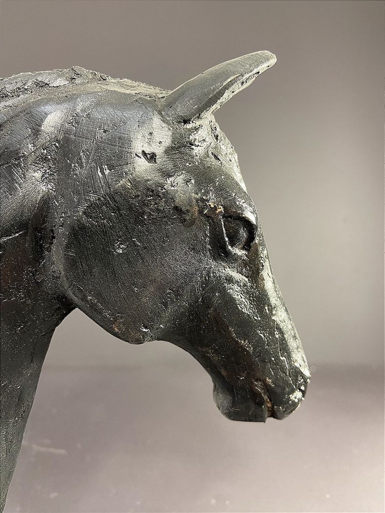 France, Ravissant Bronze Figurant Une Tête De Cheval, 1970.