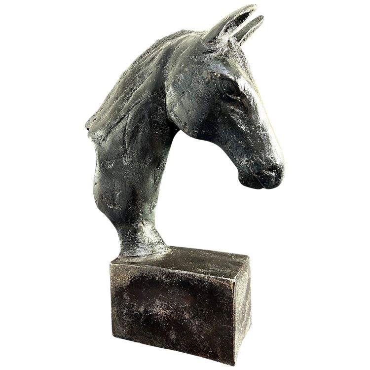 France, Ravissant Bronze Figurant Une Tête De Cheval, 1970.