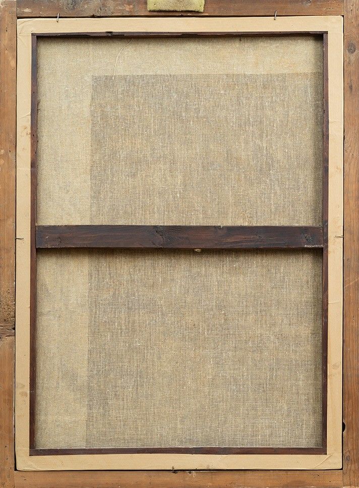 Altes Ölgemälde auf Leinwand mit der Darstellung "Die göttliche Hirtin". Neapel XVII. Jahrhundert