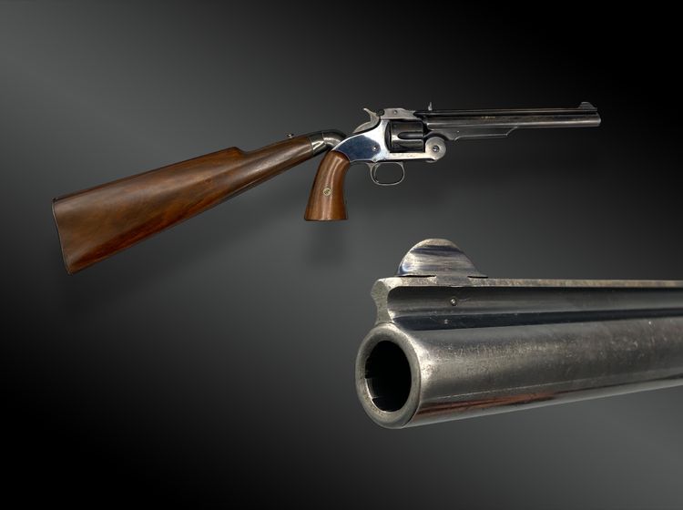 Smith & Wesson N°3 Revolver set with additional stock, finished by Gastinne Renette.