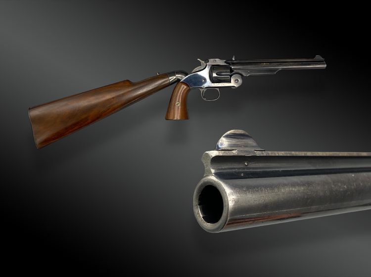 Smith & Wesson N°3 Revolver set with additional stock, finished by Gastinne Renette.