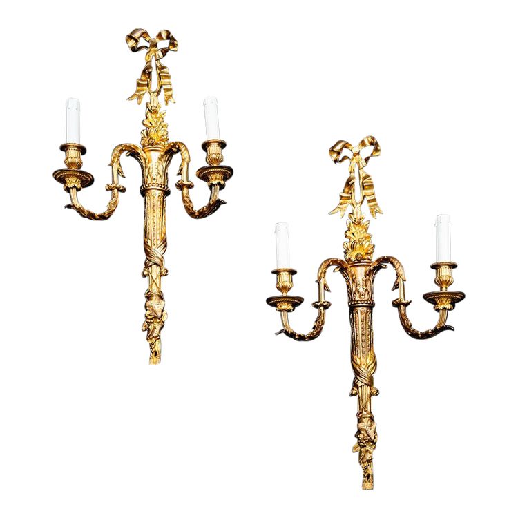 Paire d'appliques anciennes, France, XIXe siècle.