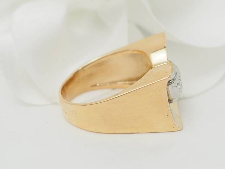 Bague Tank en or jaune et diamants