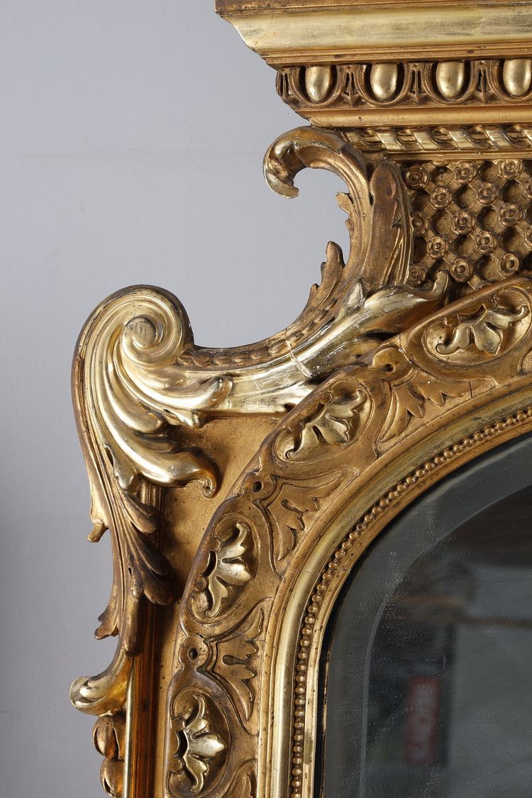 MONUMENTAL LOUIS XVI MIRROR, NAPOLEON III PERIOD WORK