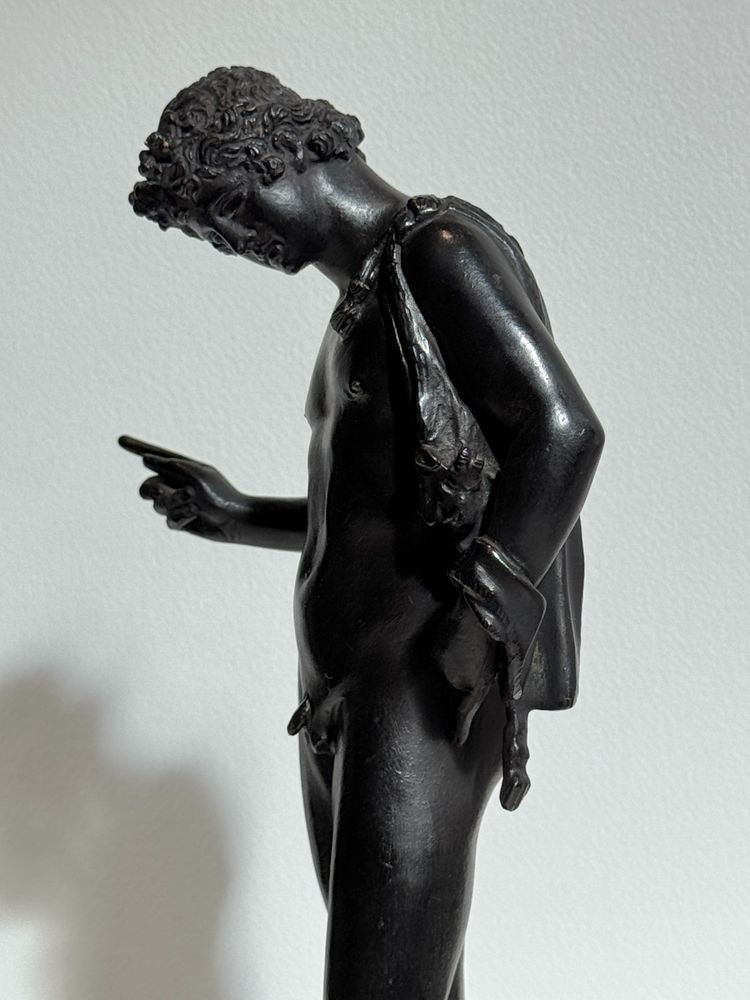 Narciso di Pompei, scultura in bronzo dal "Grand Tour" H 28 cm