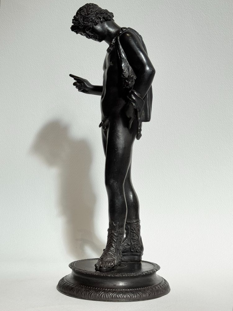 Narciso di Pompei, scultura in bronzo dal "Grand Tour" H 28 cm