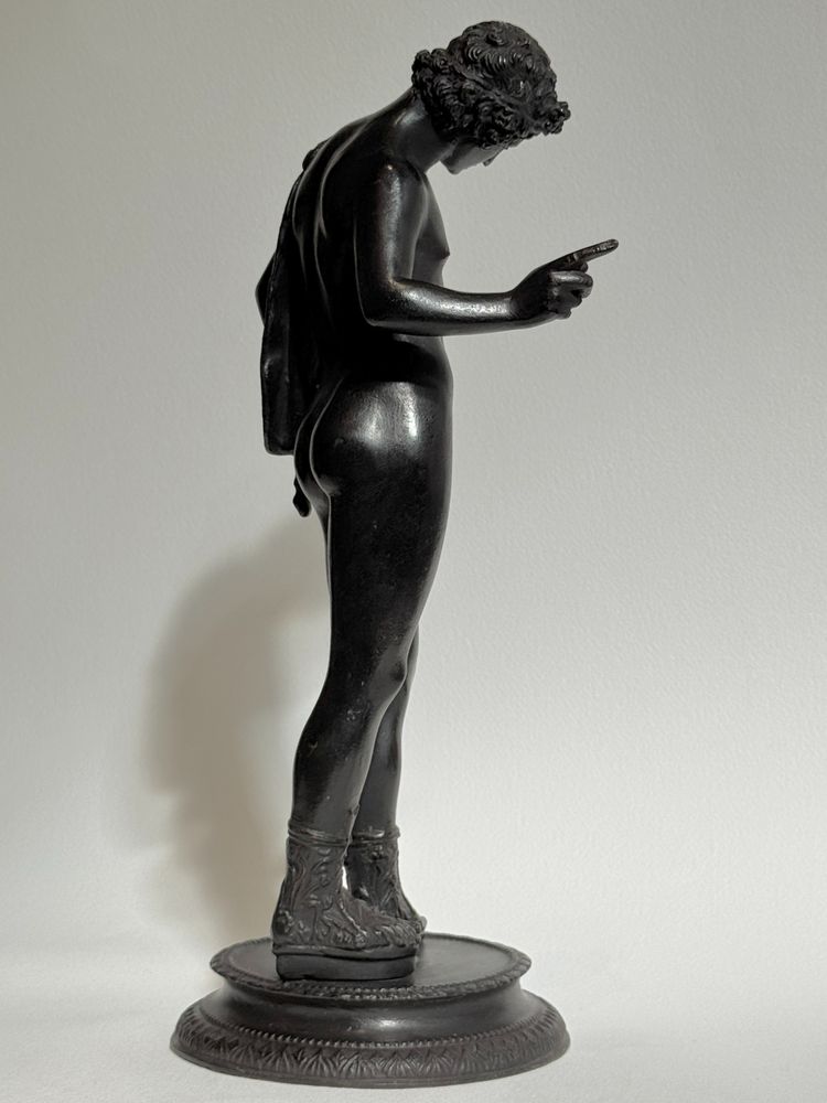 Narciso di Pompei, scultura in bronzo dal "Grand Tour" H 28 cm