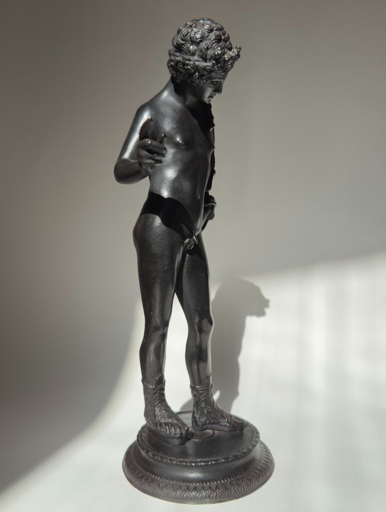 Narciso di Pompei, scultura in bronzo dal "Grand Tour" H 28 cm