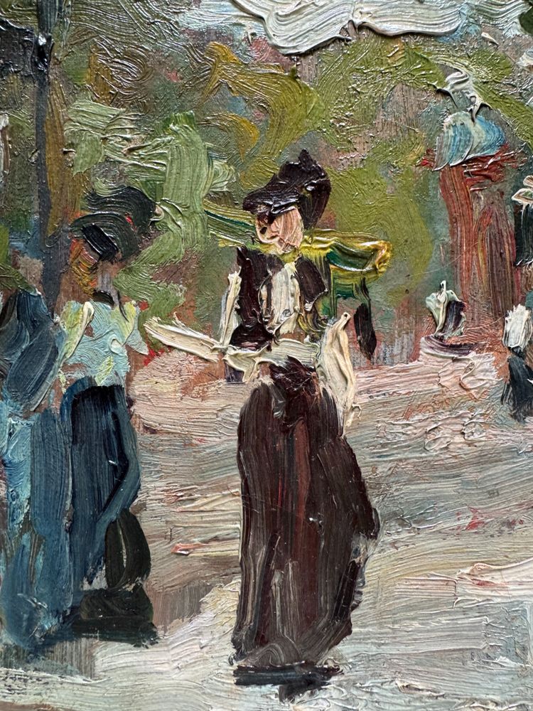 Pierre Gustave Paltz (1885-1921) - Paris, lively terrace on the boulevards, circa 1910
