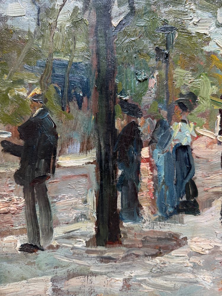 Pierre Gustave Paltz (1885-1921) - Paris, lively terrace on the boulevards, circa 1910