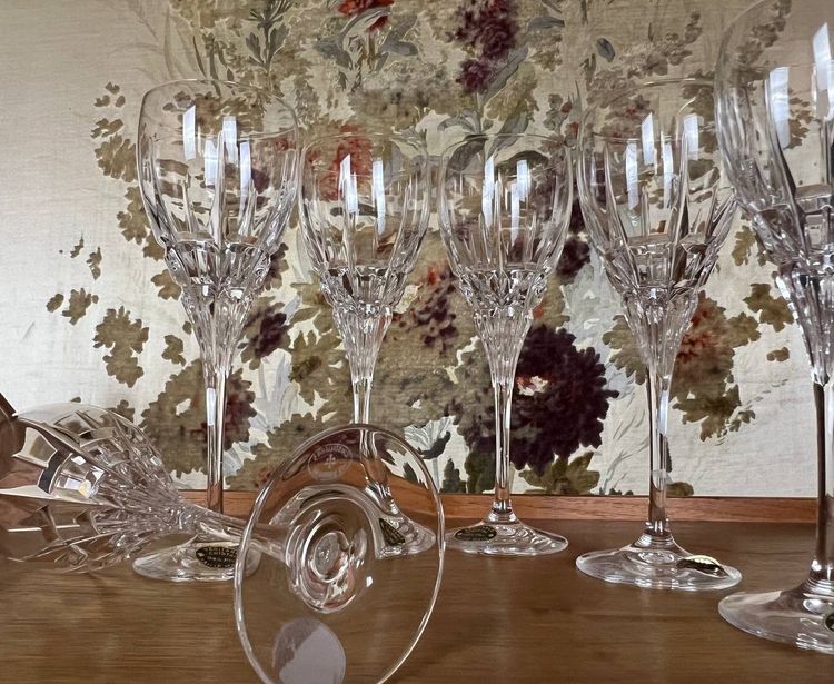 Set di 6 bicchieri da vino in vero cristallo - Cristalleries de Lorraine - taglio a mano - 24% PbO