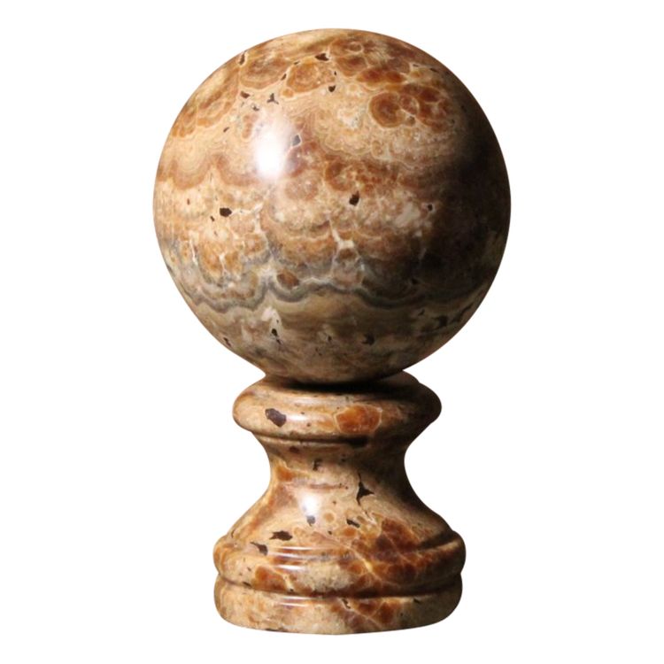Sphère montée sur pied en onyx rubané ou albâtre, Italie, XXe