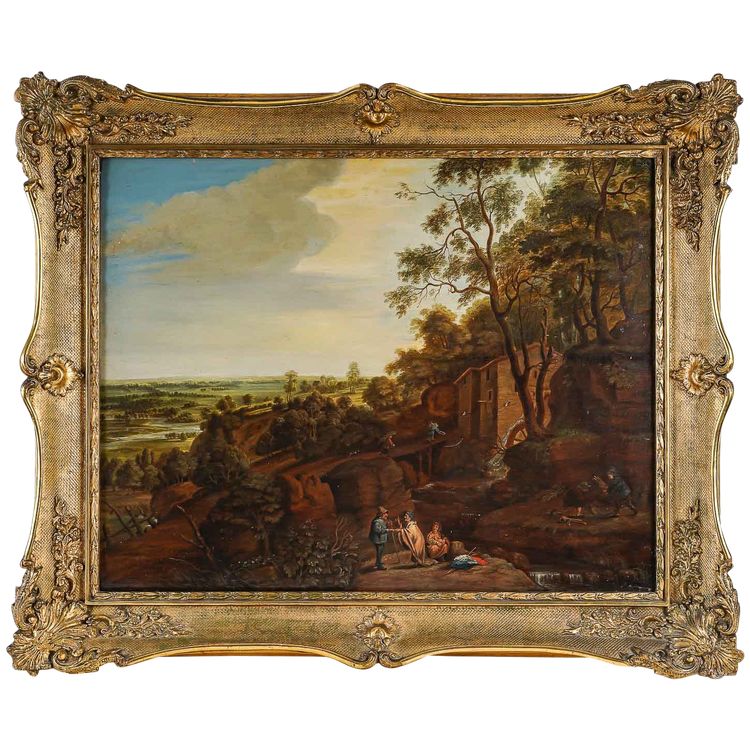 Scuola francese 1680-1700 circa, La Vie à la Campagne, olio su tavola
