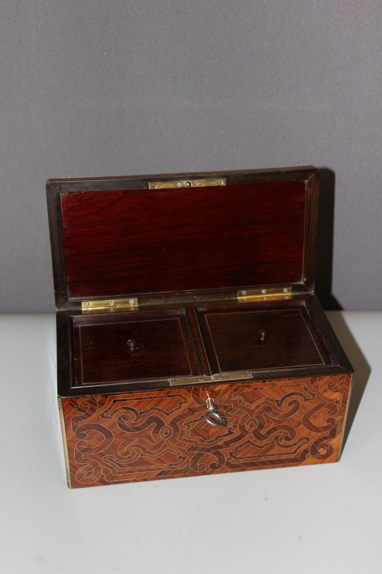 Tea box by Tahan in marquetry XIX
