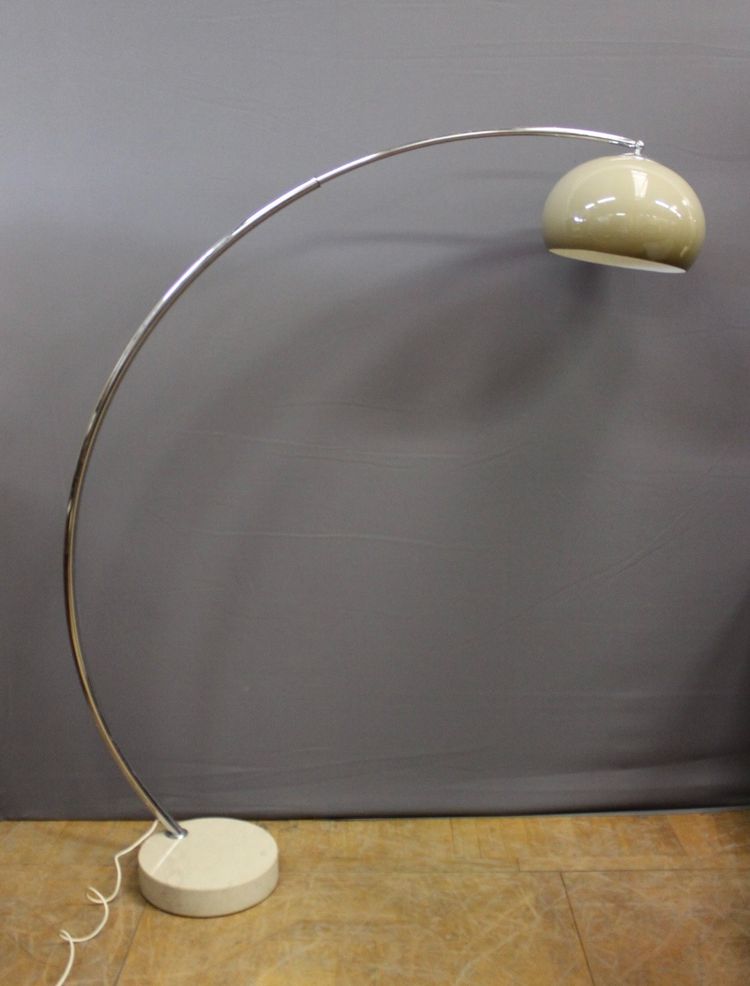 Marble and chrome arc floor lamp circa 1970
