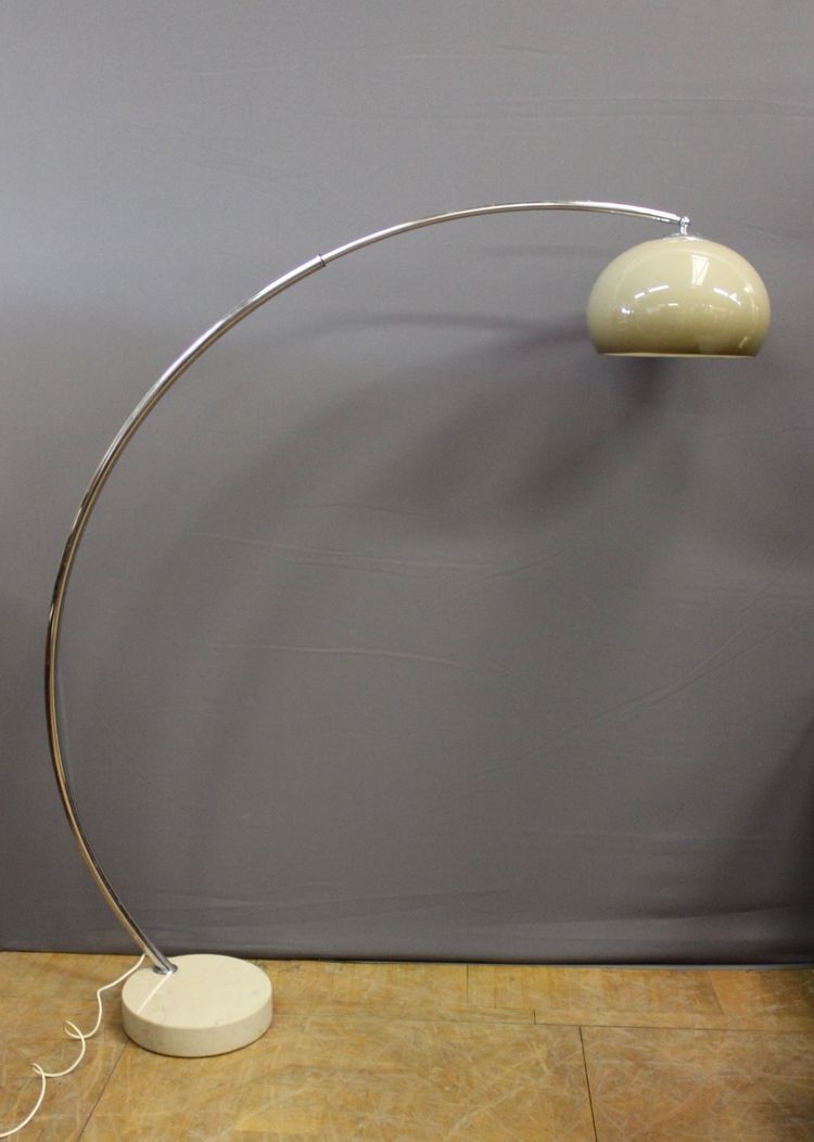 Marble and chrome arc floor lamp circa 1970
