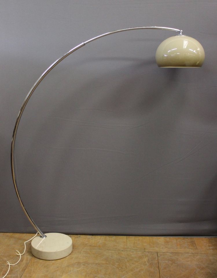 Marble and chrome arc floor lamp circa 1970