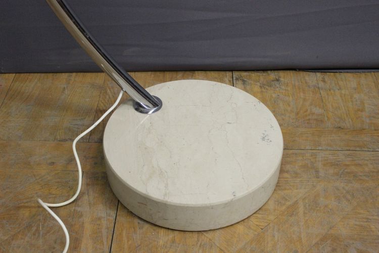 Marble and chrome arc floor lamp circa 1970