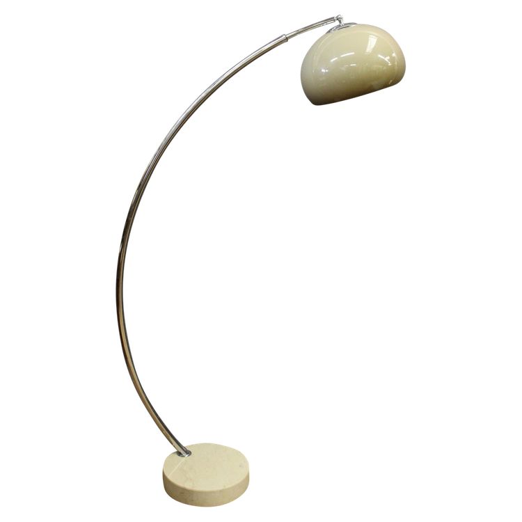 Marble and chrome arc floor lamp circa 1970