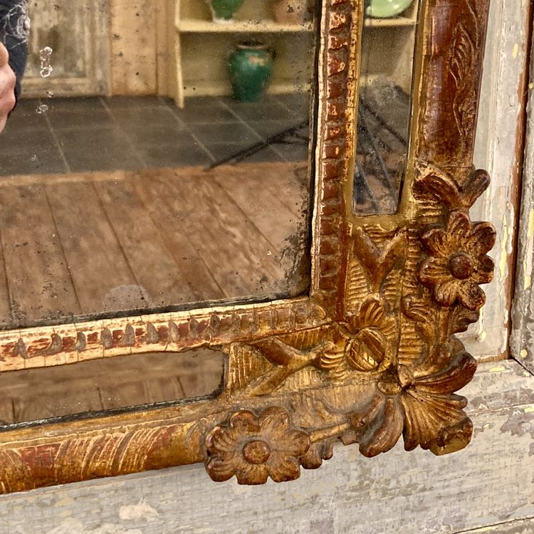 Miroir à parecloses d'époque Louis XIV