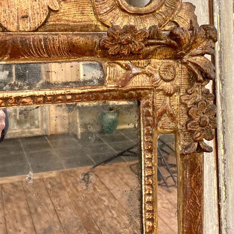 Miroir à parecloses d'époque Louis XIV