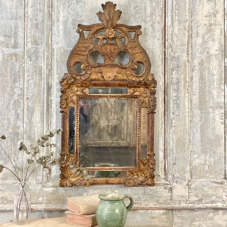 Miroir à parecloses d'époque Louis XIV