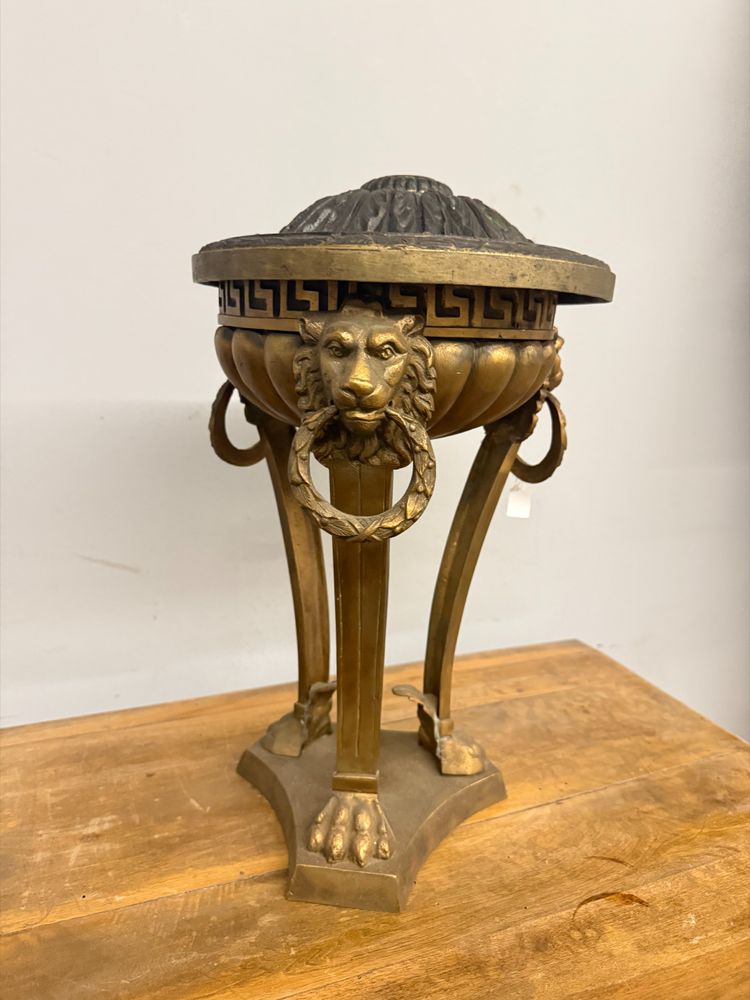 Brûle-parfum en bronze ancien, 19ème siècle, France, 50x30 cm