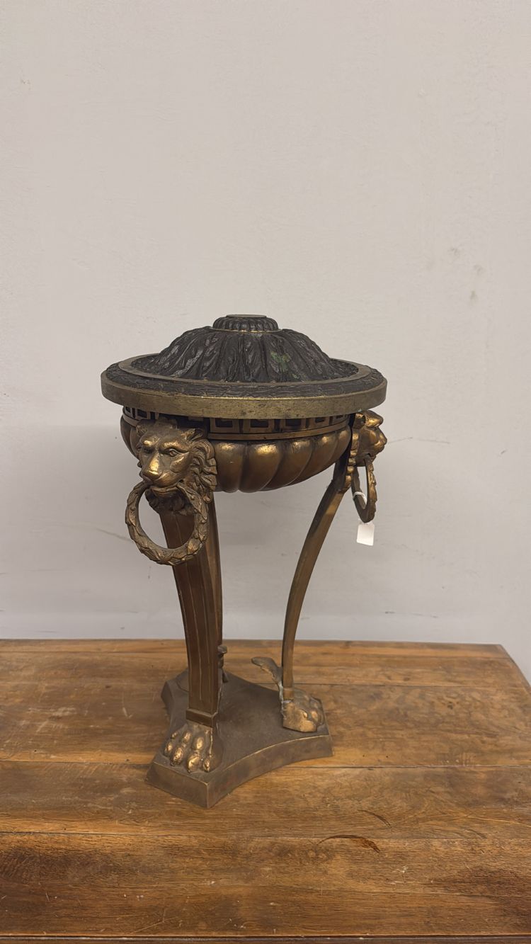 Brûle-parfum en bronze ancien, 19ème siècle, France, 50x30 cm
