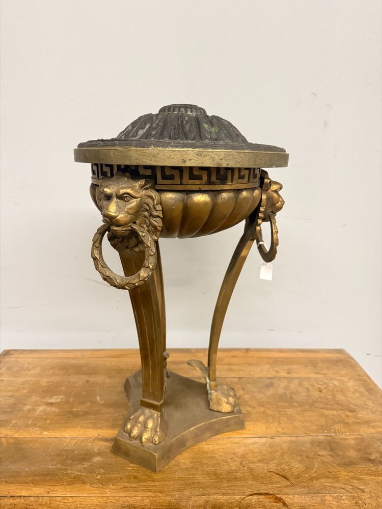 Brûle-parfum en bronze ancien, 19ème siècle, France, 50x30 cm