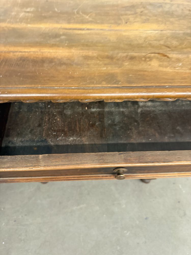 Table à écrire ancienne du 19ème siècle, en noyer massif, 75x80x50 cm