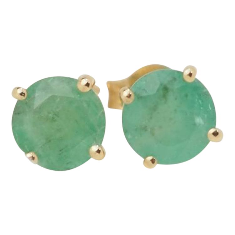 Orecchini in oro giallo e smeraldo