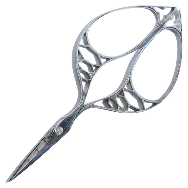 Stickschere Spitze aus Stahl Signiert "Krieg" Anfang 19. Jahrhundert notwendig Nähen