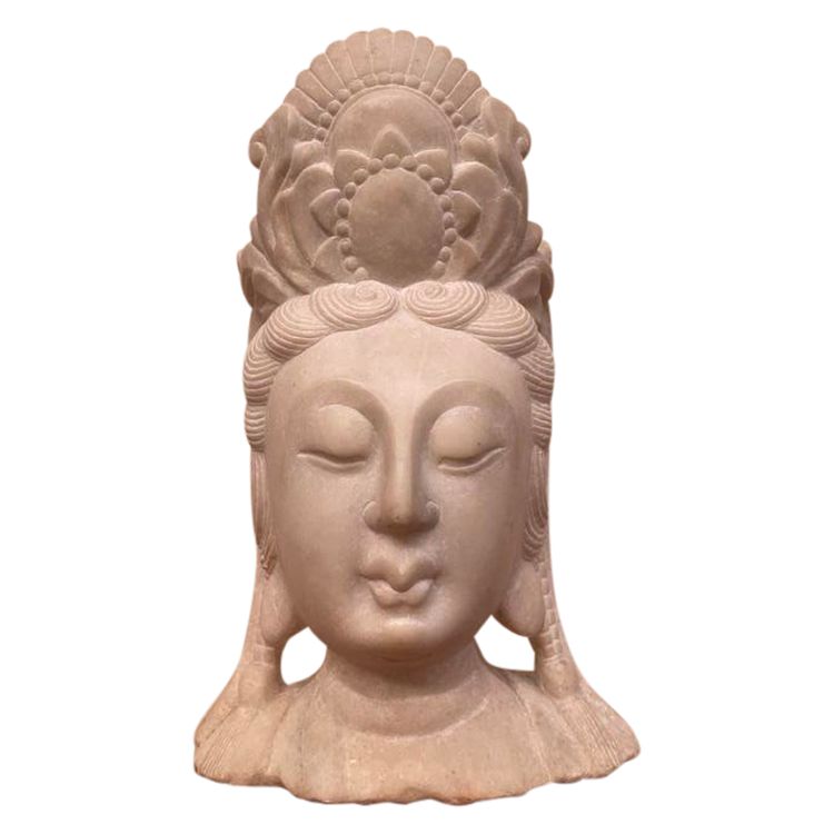Capo di Buddha cinese Guanyin in marmo
