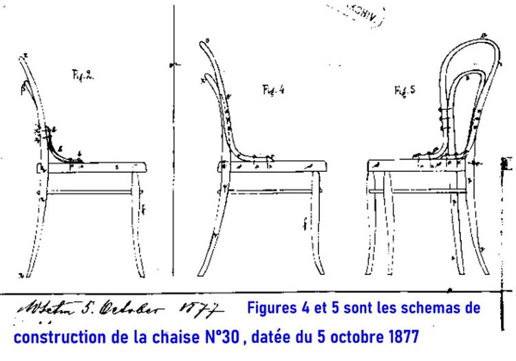 Sedia J&J KOHN N°30, 1874, canna nuova No Thonet