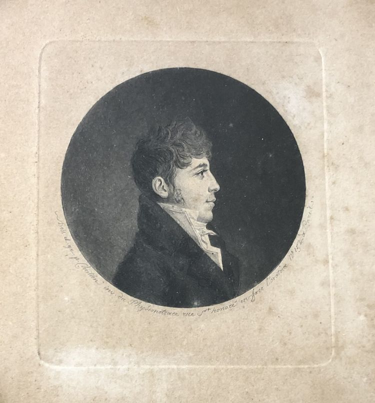 ancien physionotrace portrait de gentilhomme par CHRETIEN, fin XVIIIème