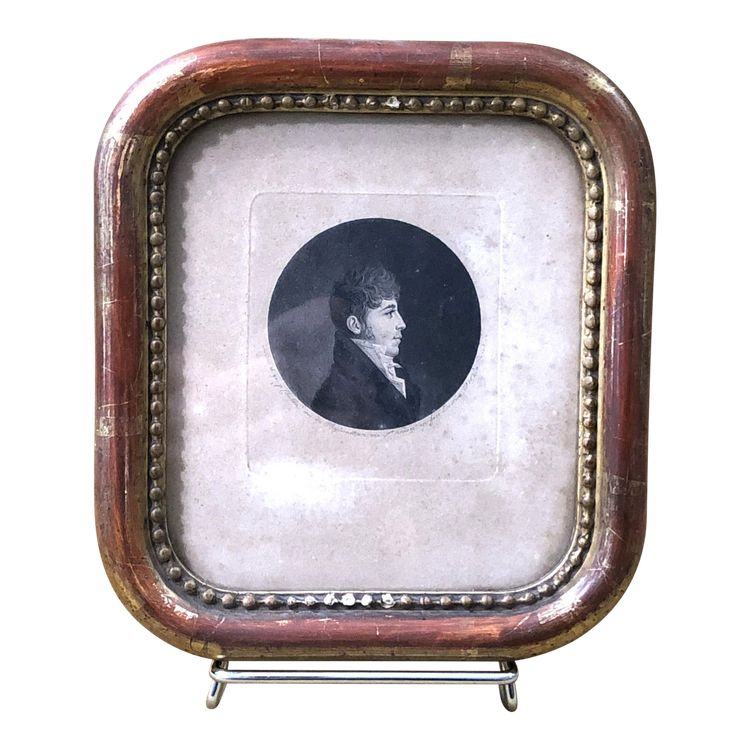 ancien physionotrace portrait de gentilhomme par CHRETIEN, fin XVIIIème
