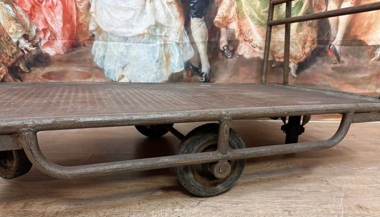 Very large late 19th century railway luggage cart