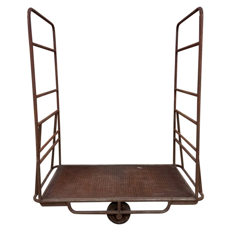 Very large late 19th century railway luggage cart