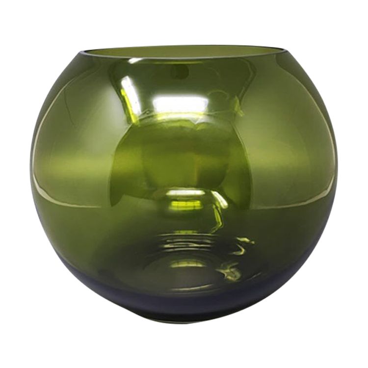 1960 Splendido vaso verde di Flavio Poli. Prodotto in Italia
