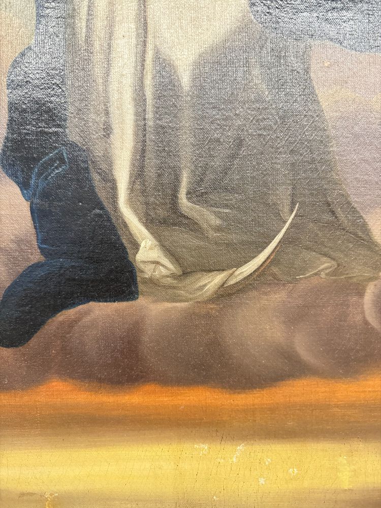 Peinture à l'huile ancienne Immaculée conception, 104x59 cm, Ecole italienne du 19e siècle