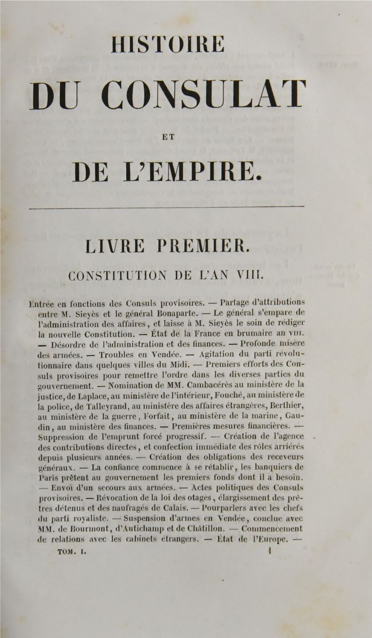  "Histoire du Consulat et de l'Empire" 20 vols Adolphe Thiers 1845