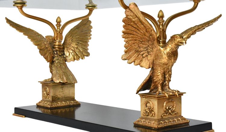 Gilded brass and bronze coffee table with eagles