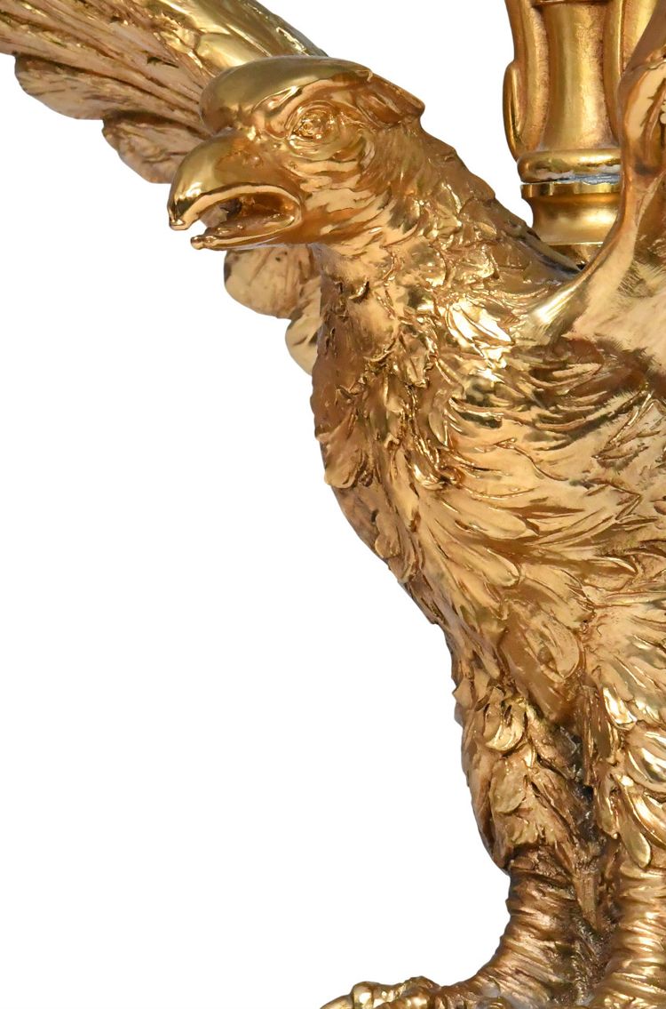 Gilded brass and bronze coffee table with eagles
