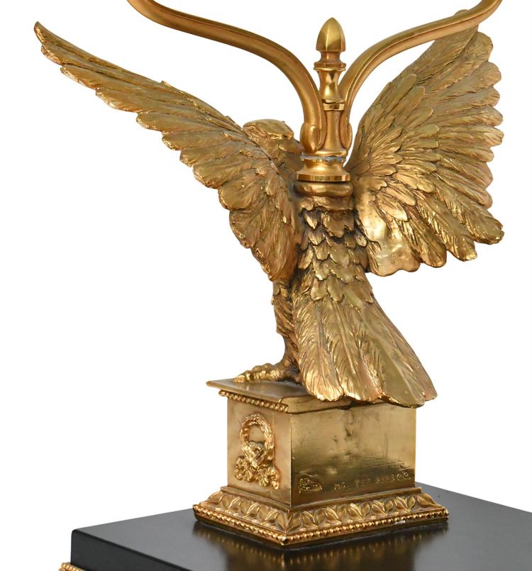 Gilded brass and bronze coffee table with eagles
