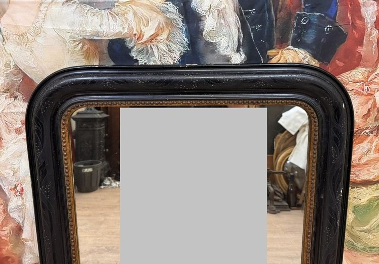 miroir époque Napoléon III en bois laqué circa 1880