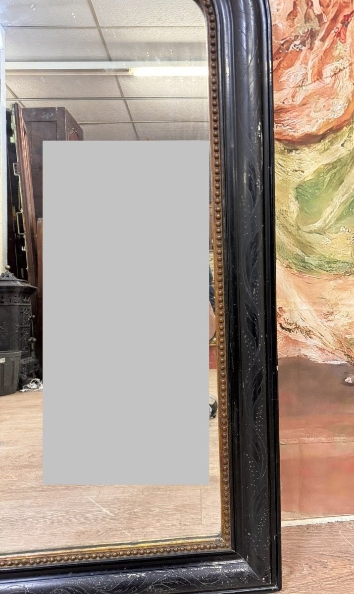 miroir époque Napoléon III en bois laqué circa 1880
