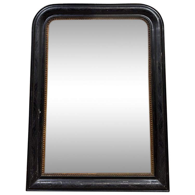 miroir époque Napoléon III en bois laqué circa 1880