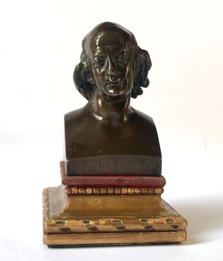Busto in bronzo PJ de BÉRANGER /PJ DAVID /F.BARBDIENNE