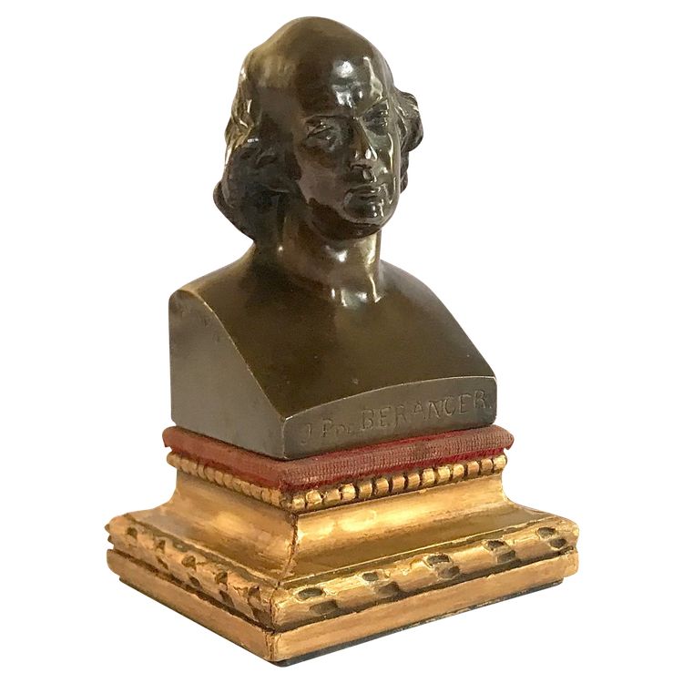 Busto in bronzo PJ de BÉRANGER /PJ DAVID /F.BARBDIENNE